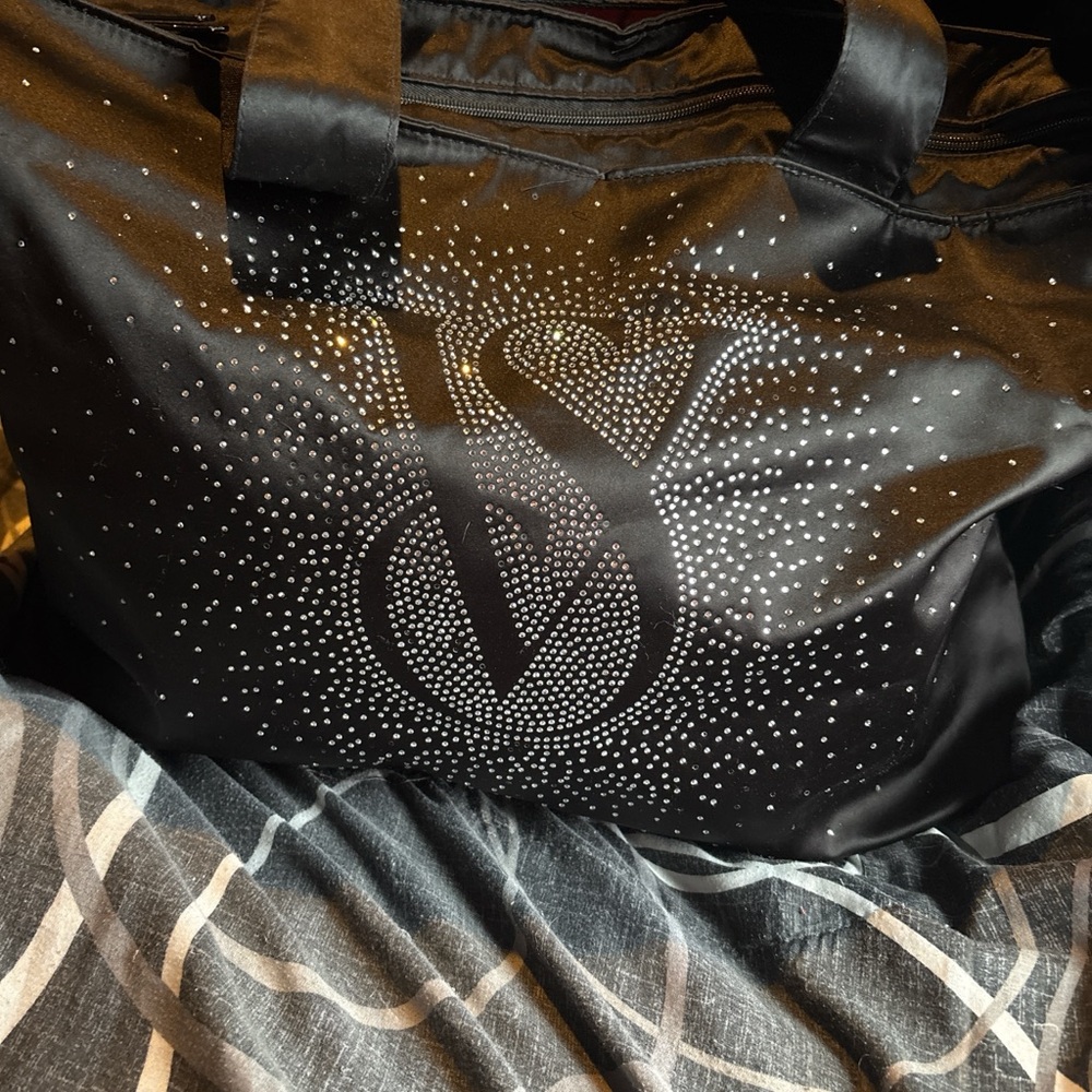 Victoria's Secret Black Tote with Sparkling Accents